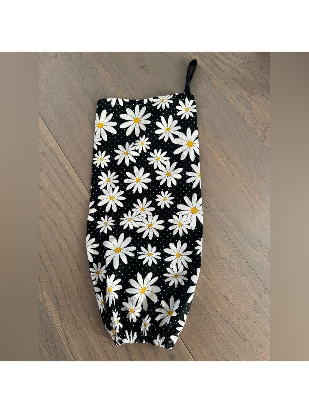 Floral Black and White Grocery Bag Dispenser